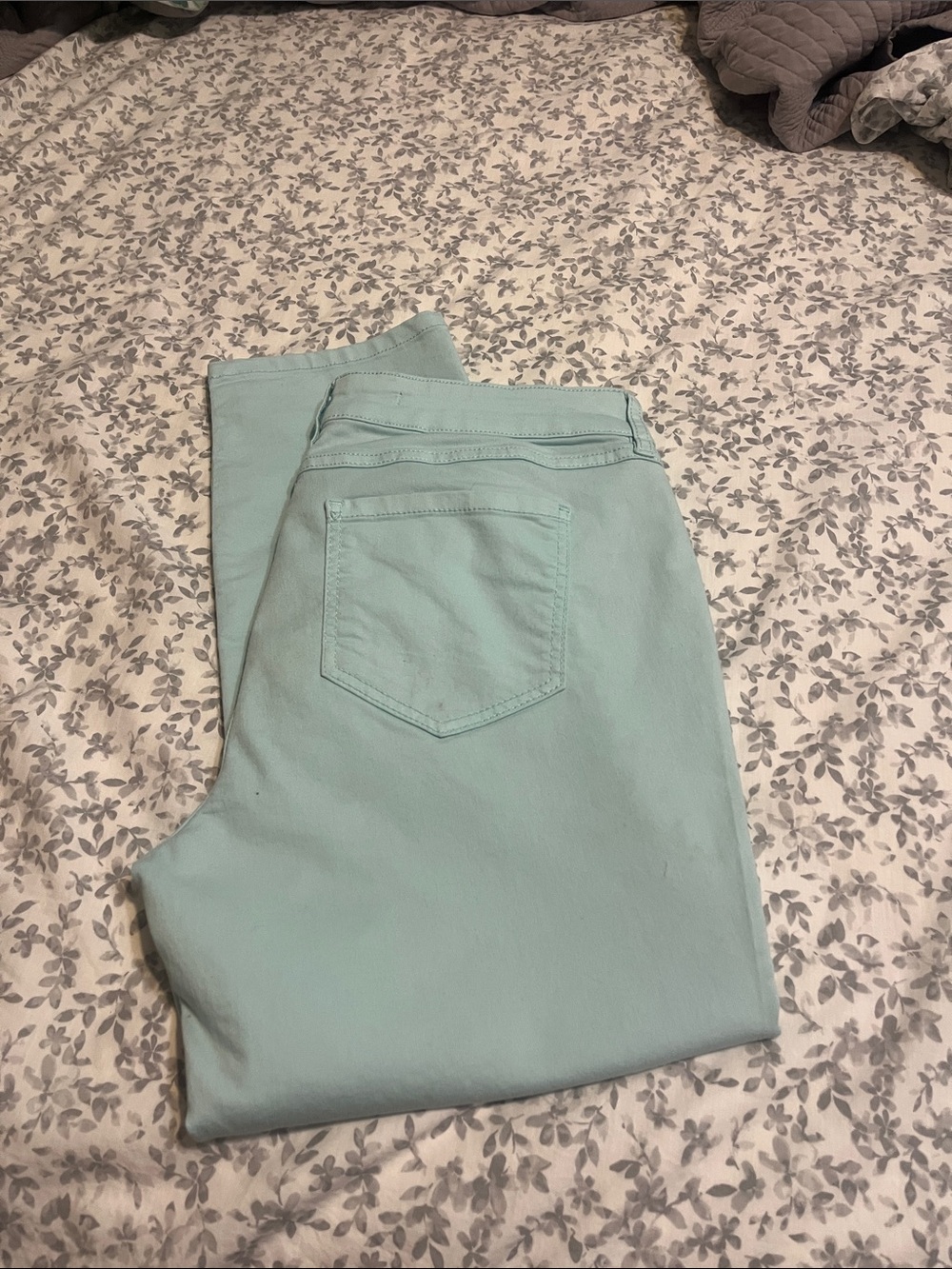 Women’s Mint Green Skinny Jeans - Stretch Mid-Rise - Picture 3 of 3